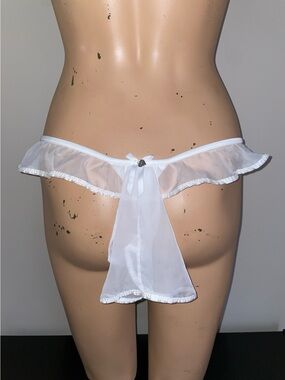 La Senza Mesh Bridal Thong Women Small Bride To Be NWT